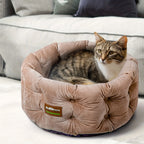 Clevahome Deep Nest Cat Bed for Small Pets Up to 15lbs - Round Cat Beds for Indoor Cats, Luxurious... - House Of Avana