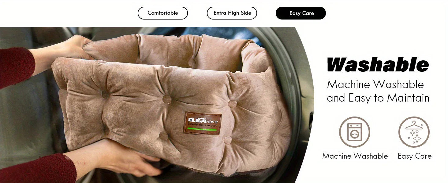 Clevahome Deep Nest Cat Bed for Small Pets Up to 15lbs - Round Cat Beds for Indoor Cats, Luxurious... - House Of Avana