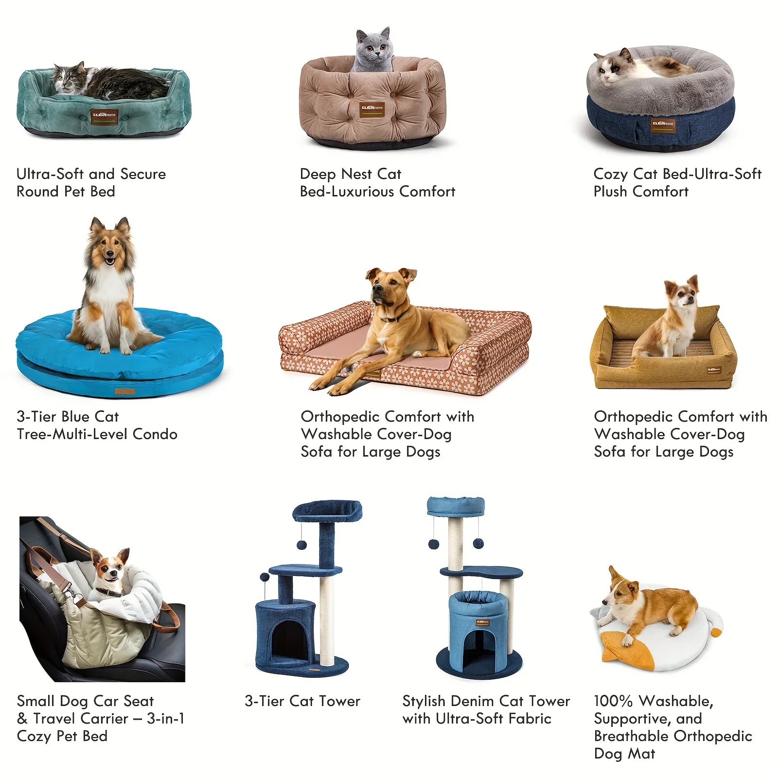 Clevahome Deep Nest Cat Bed for Small Pets Up to 15lbs - Round Cat Beds for Indoor Cats, Luxurious... - House Of Avana