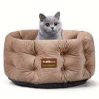 Clevahome Deep Nest Cat Bed for Small Pets Up to 15lbs - Round Cat Beds for Indoor Cats, Luxurious... - House Of Avana