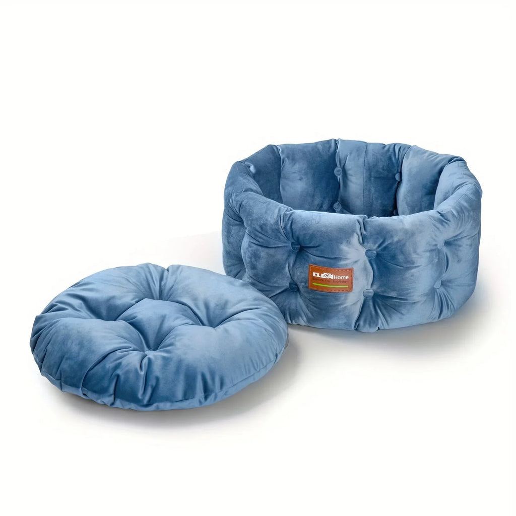 Clevahome Deep Nest Cat Bed for Small Pets Up to 15lbs - Round Cat Beds for Indoor Cats, Luxurious... - House Of Avana