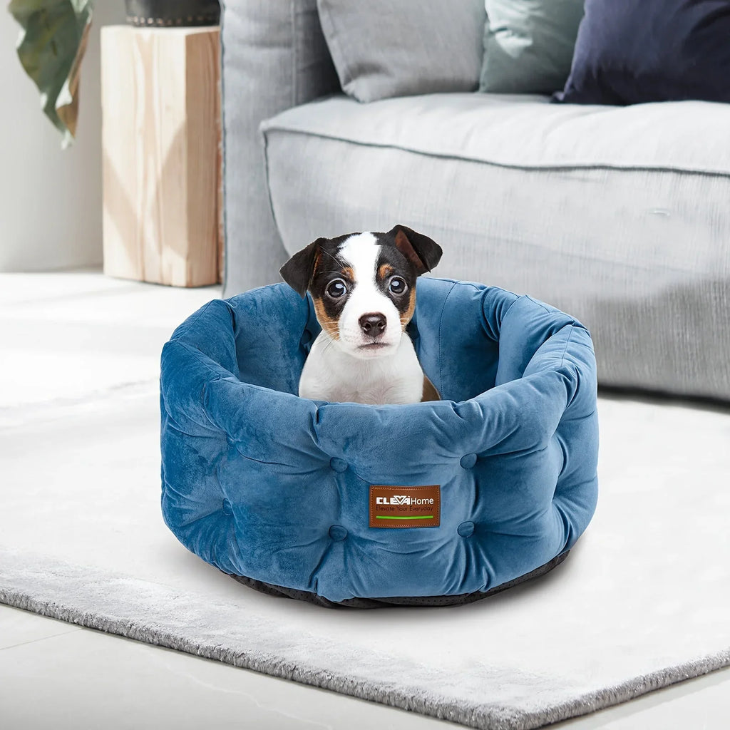 Clevahome Deep Nest Cat Bed for Small Pets Up to 15lbs - Round Cat Beds for Indoor Cats, Luxurious... - House Of Avana
