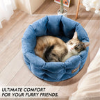 Clevahome Deep Nest Cat Bed for Small Pets Up to 15lbs - Round Cat Beds for Indoor Cats, Luxurious... - House Of Avana