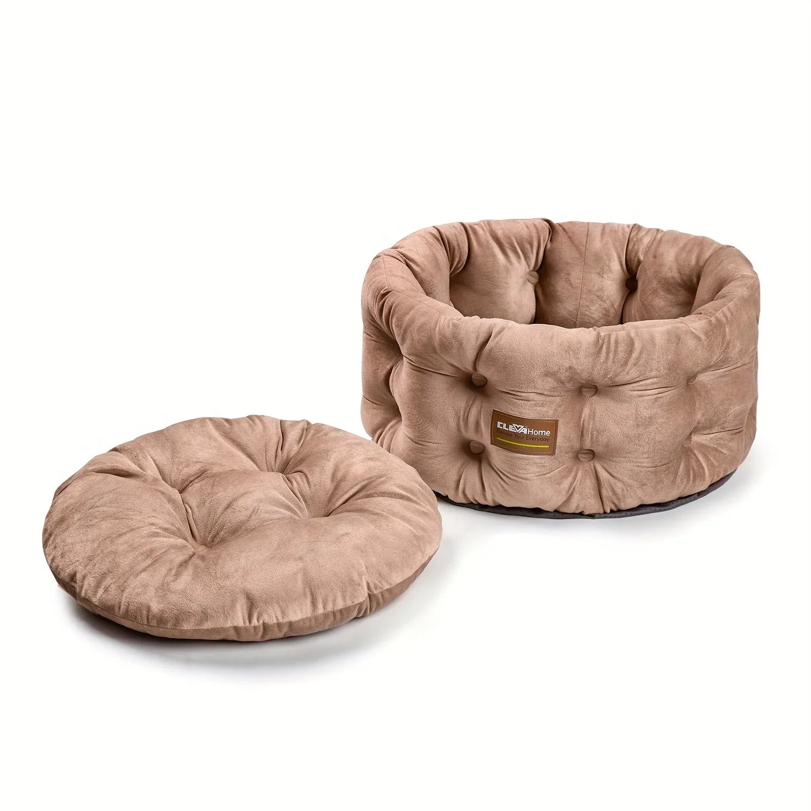 Clevahome Deep Nest Cat Bed for Small Pets Up to 15lbs - Round Cat Beds for Indoor Cats, Luxurious... - House Of Avana