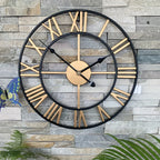 [silent Metal Clock with Roman Numerals] Vintage-inspired Metal Wall Clock - Silent, Non-ticking with... - House Of Avana