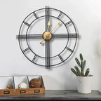 Extra Large Metal Skeleton Wall Clock Roman - House Of Avana