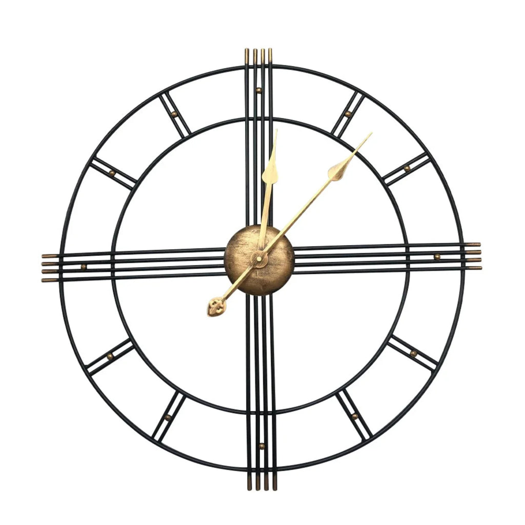 Extra Large Metal Skeleton Wall Clock Roman - House Of Avana