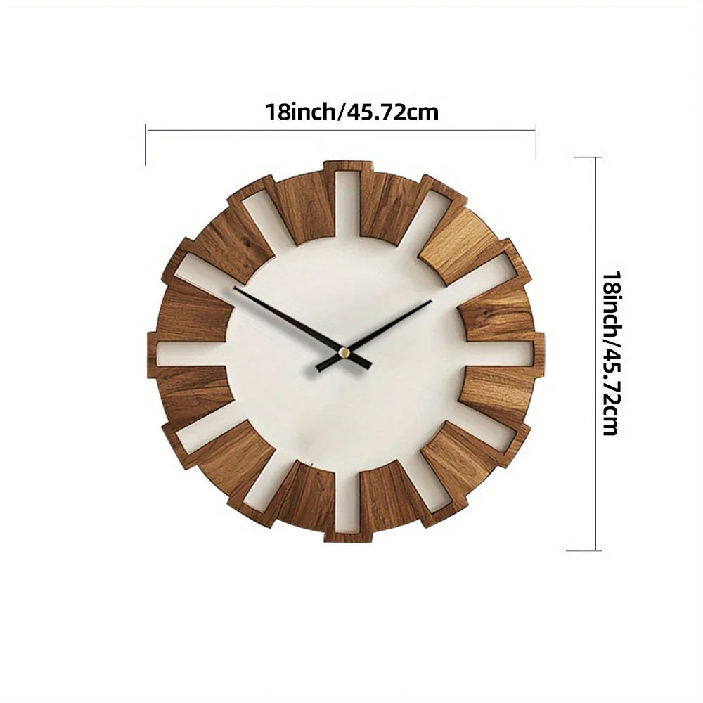 Artistic Wooden Round Wall Clock - House Of Avana