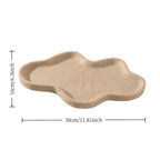 Beige stone cloud-shaped tray, decorative tabletop accent - House of Avana