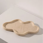 Cloud-Shaped Decorative Tray with Beige Stone Pattern, Artistic Home Accent for Tabletop Display, Suitable for Bathroom Vanity and Cosmetic Storage - Non-Food Contact, Non-Food Contact House Of Avana