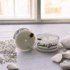 Coastal Dreams, Premium Coconut-soy Wax Tea Light Crystal Candle, 1oz, front view - House Of Avana