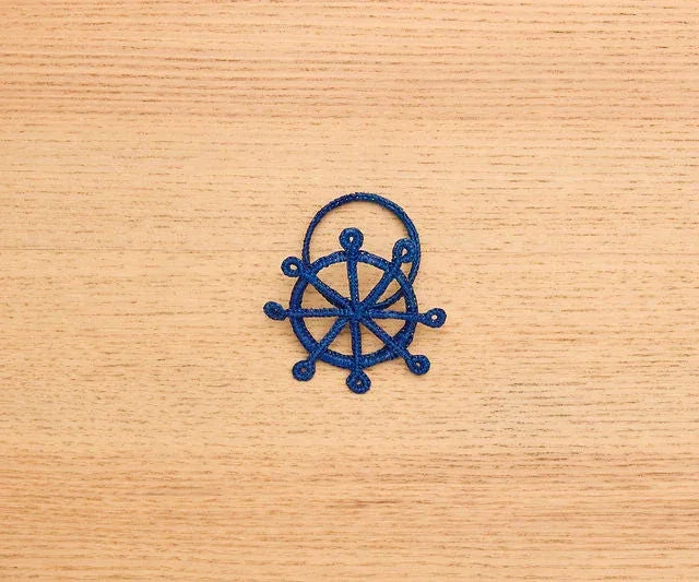 Coastal Ship Wheel Napkin Ring – 2.5” Handwoven Iraca Palm – Nautical Table Decor from Colombia Payton James