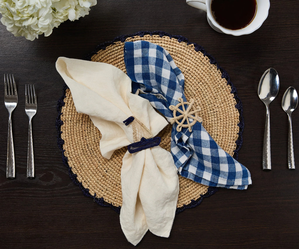 Coastal Ship Wheel Napkin Ring – 2.5” Handwoven Iraca Palm – Nautical Table Decor from Colombia Payton James