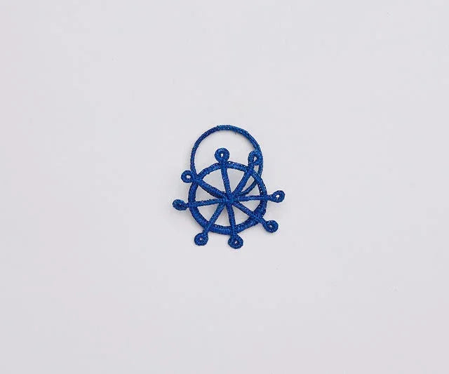 Coastal Ship Wheel Napkin Ring – 2.5” Handwoven Iraca Palm – Nautical Table Decor from Colombia Payton James