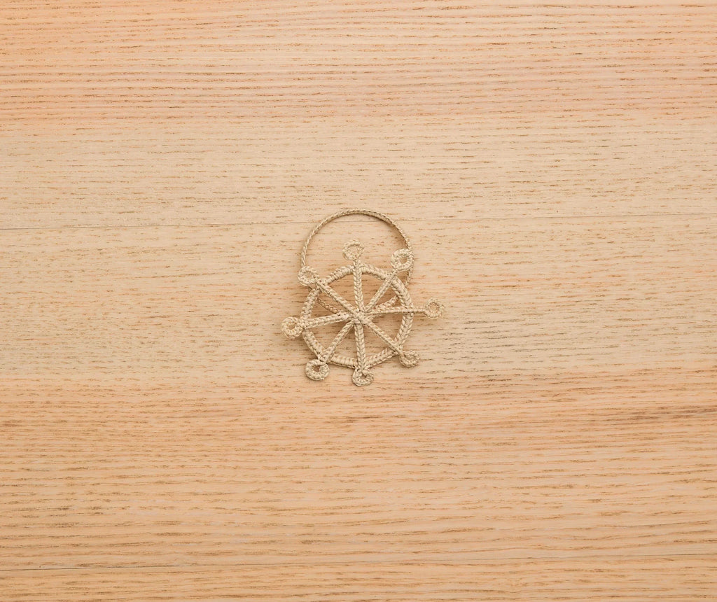 Coastal Ship Wheel Napkin Ring – 2.5” Handwoven Iraca Palm – Nautical Table Decor from Colombia Payton James