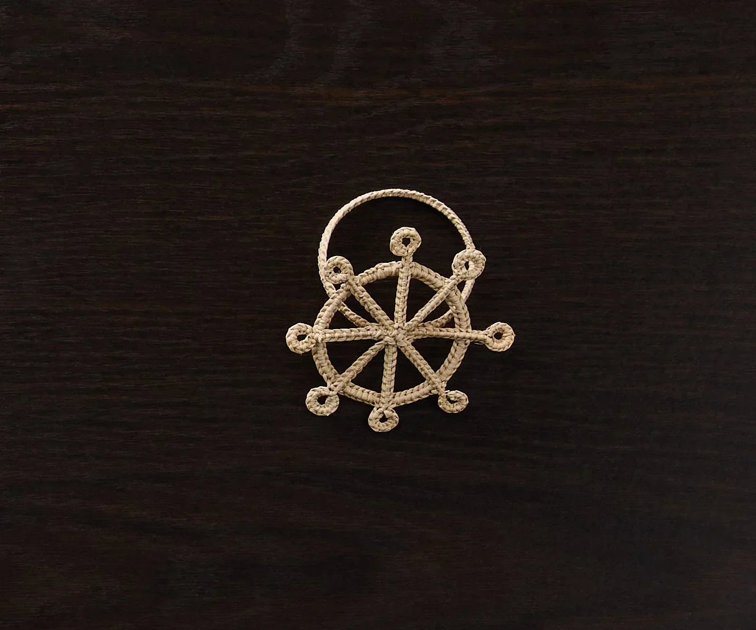 Coastal Ship Wheel Napkin Ring – 2.5” Handwoven Iraca Palm – Nautical Table Decor from Colombia Payton James