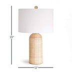 Coastal Woven Rattan Table Lamp with White Drum Shade Vintage Shopper