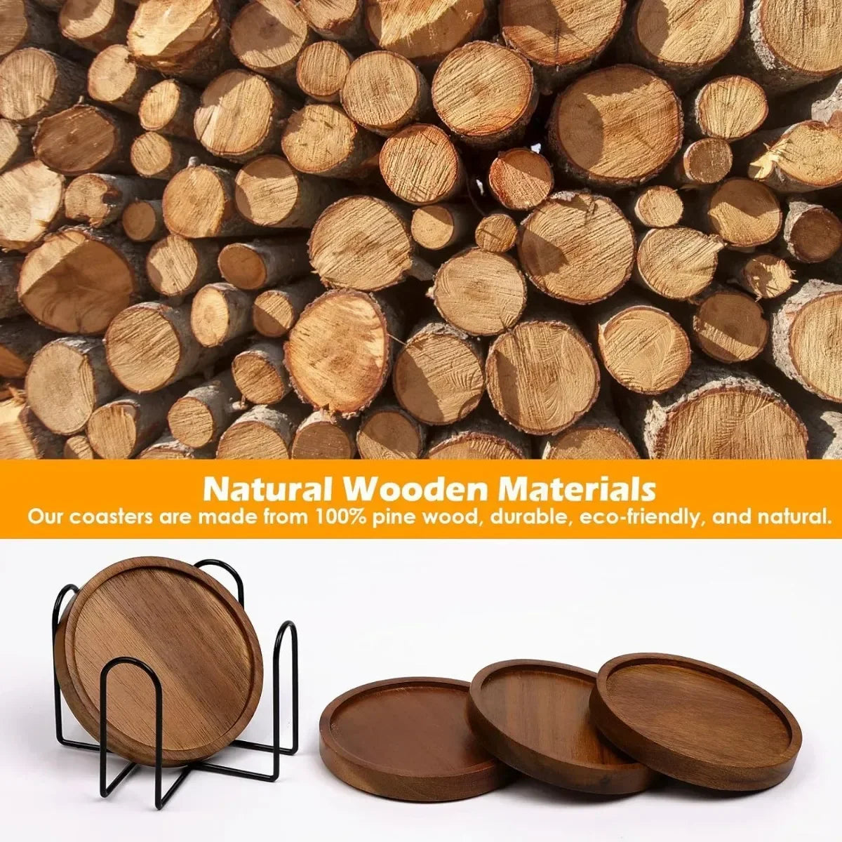 Coasters - Absorbent Wood Set