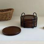 S/1set Japanese Bamboo and Wood Insulation Coasters Plus Iron Frame, Suitable for Living Room Coffee... - House Of Avana