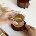 S/1set Japanese Bamboo and Wood Insulation Coasters Plus Iron Frame, Suitable for Living Room Coffee... - House Of Avana