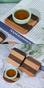 Coasters - Heat Resistant Walnut Wood Square