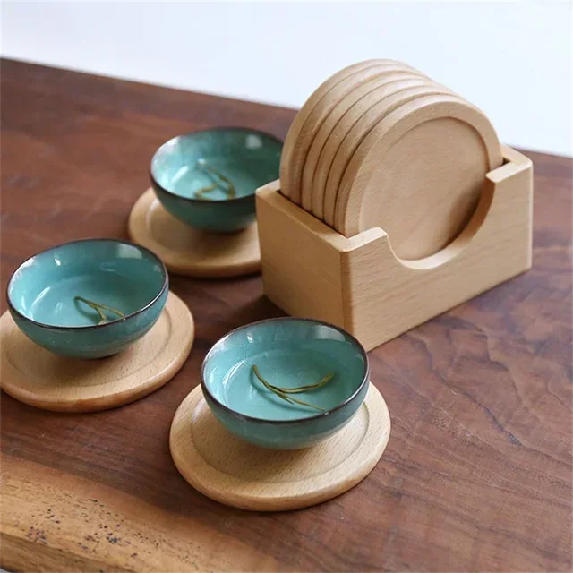 Coasters - Insulated Walnut Wood Round