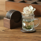 Coasters - Insulated Walnut Wood Round