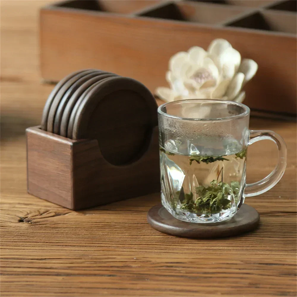 Coasters - Insulated Walnut Wood Round