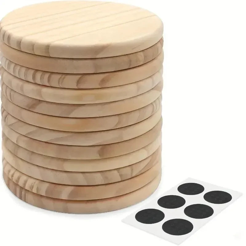 Coasters - Natural Wood Round 4 Inch