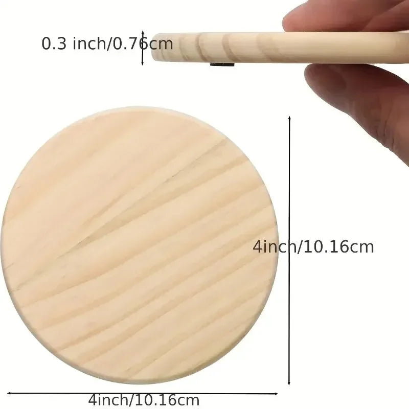 Coasters - Natural Wood Round 4 Inch