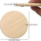 Coasters - Natural Wood Round 4 Inch