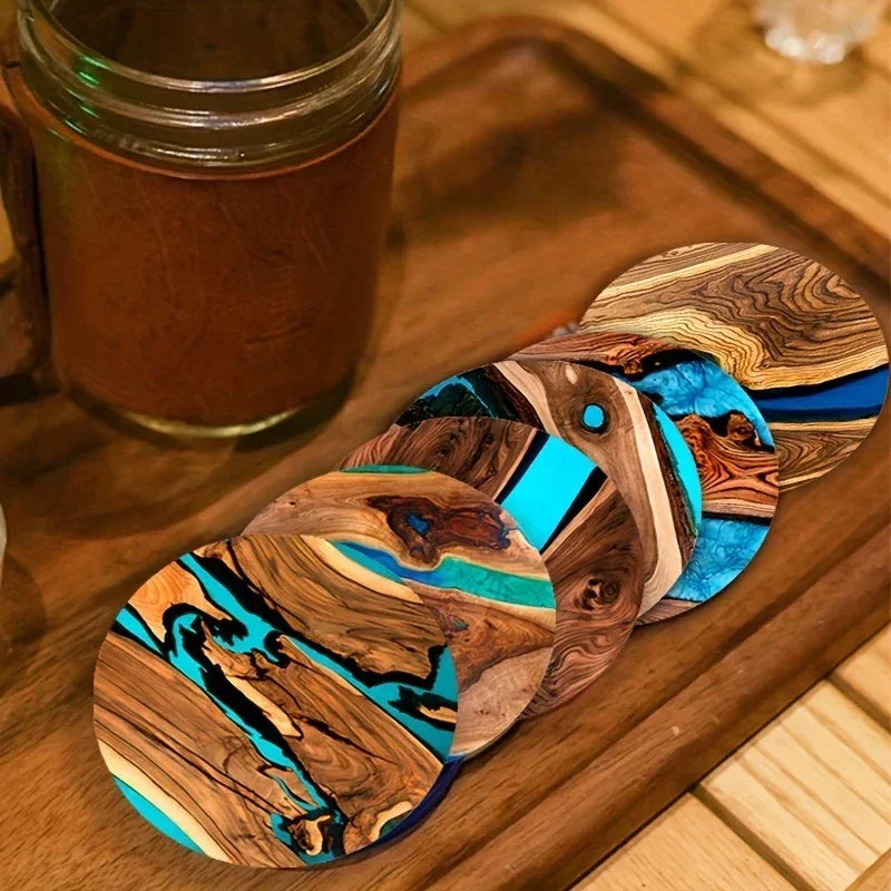 Coasters - Vintage Wooden 6pcs