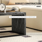 Coffee Tables Nesting Table Set of Side Table W/ Metal Frame for Living Room Bedroom Black & Brown - House Of Avana