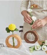 Modern Farmhouse Table Decor & Wood Vase