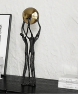Golden Ball Weightlifter Figures Statue Desk Decoration Ornaments Abstract Character Metal Sculpture Room Aesthetic Decor - House Of Avana