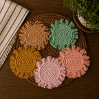 Pastel Braided Tassel Coasters