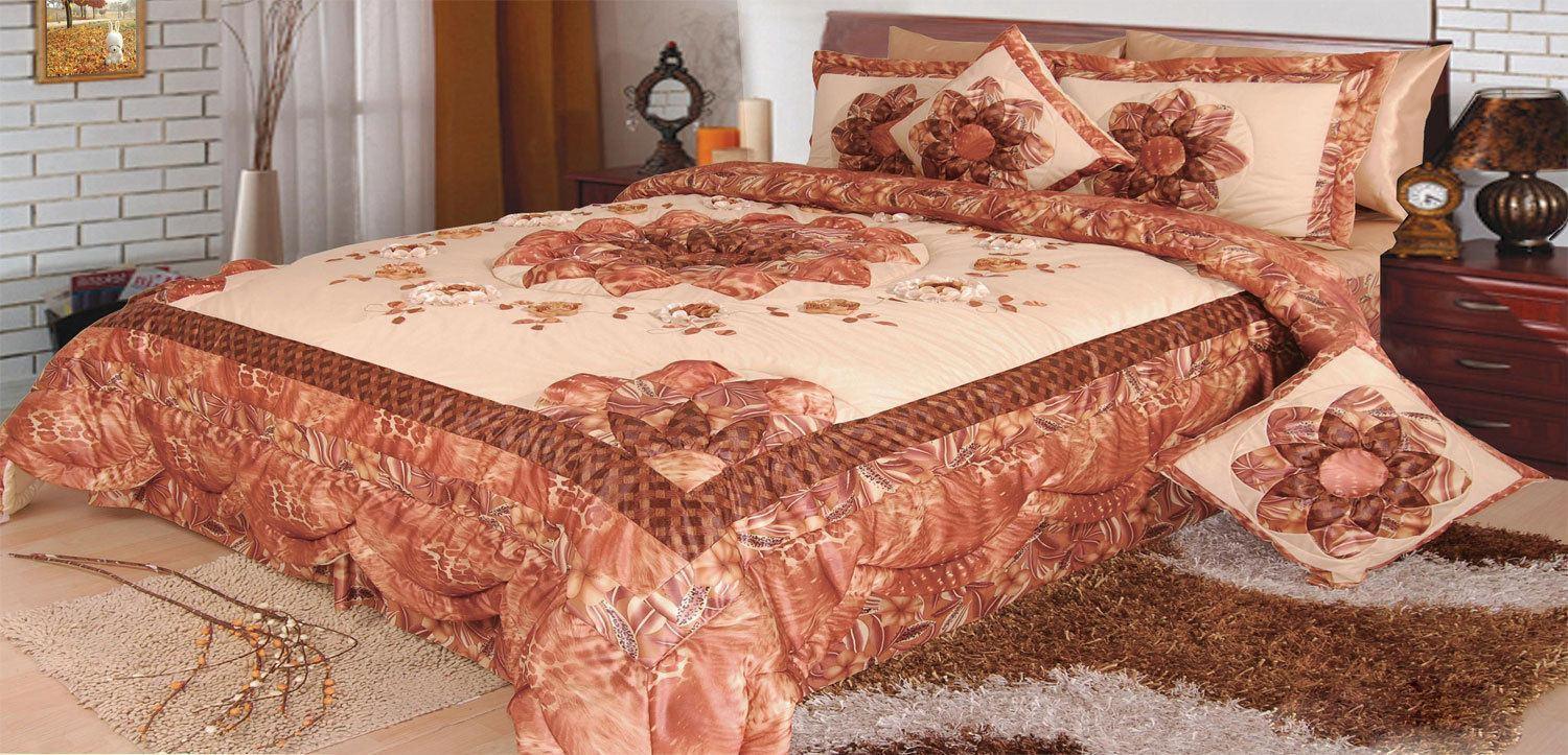 DaDa Bedding Floral Autumn Leaves Warm Bronze Bedspread Comforter Set (BM4304L) DaDalogy Bedding Collection