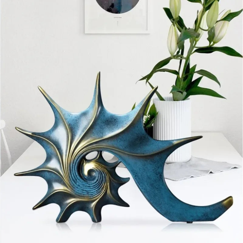 Conch Statue - Coastal White Figurine, lifestyle image - House Of Avana