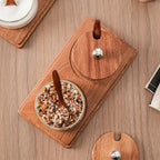 A Complete Kitchen Condiment Pot Set with a Spoon and a Acacia Wood Tray. the Jars Are Home Combination... - House Of Avana [[SKU:HOA-KAC-408]]