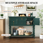 Console Table With 2 Drawers, Retro Entryway Table With 2 Door Cabinets And Open Storage Shelf, Narrow Long Sofa Table, Behind Couch Table For Living Room, Foyer And Hallway House Of Avana