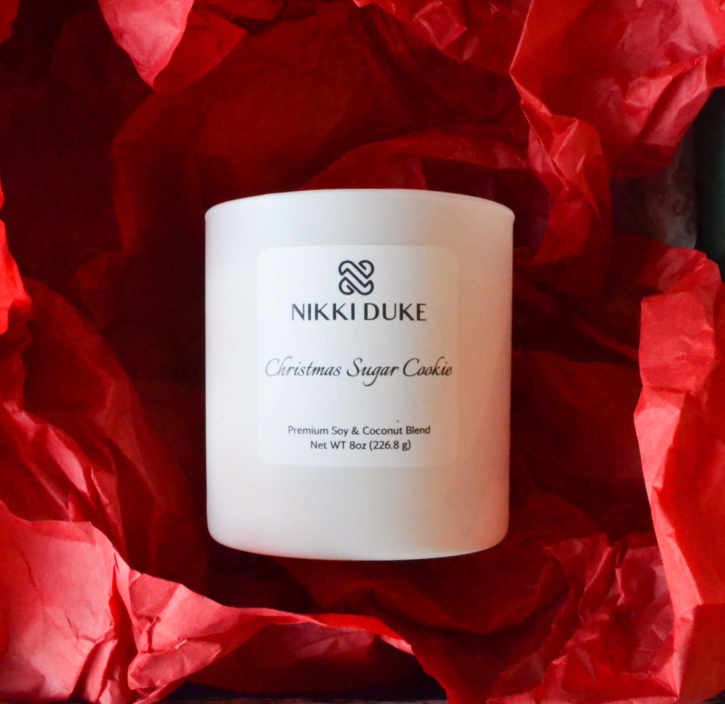 Nikki Duke Christmas Sugar Cookie 8 oz Premium Soy + Coconut Candle Nikki Duke