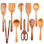 Cooking Spoons - Non-Stick Wooden Teak Set