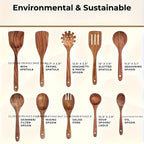S Premium Teak Wood Cookware Set- Non-stick Friendly, Heat-resistant, Ergonomic Handle, Comfortable... - House Of Avana [[SKU:HOA-CKW-001]]