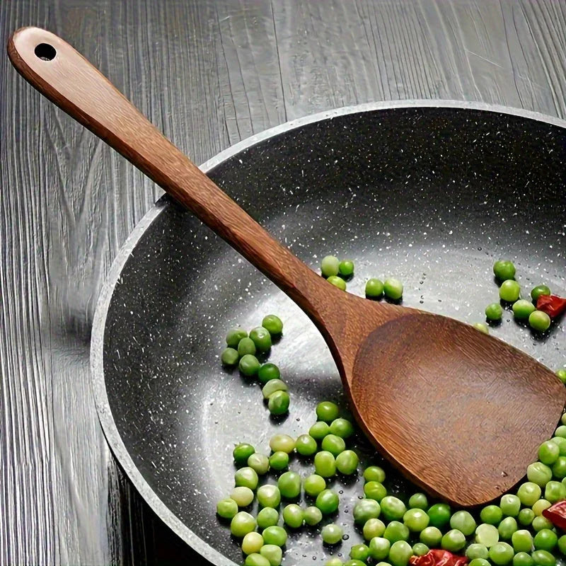 S Premium Teak Wood Cookware Set- Non-stick Friendly, Heat-resistant, Ergonomic Handle, Comfortable... - House Of Avana