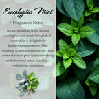 Cool Eucalyptus Mint, Premium Coconut-Soy Wax Tea Light Crystal Candle, 1oz