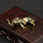 Antique Coppe Cute Elephant Miniature Figurines Desk Ornament Decorations Accessories Copper Animal... - House Of Avana