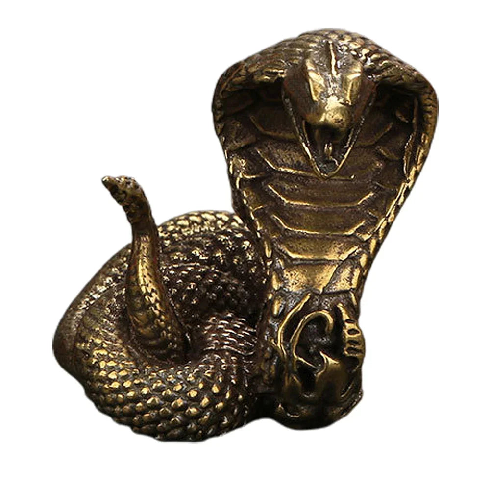 Pure Copper Ornaments Snake Figurine Creative Desktop Adornment Brass Statue Halloween Home Decor,... - House Of Avana
