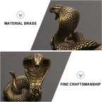 Pure Copper Ornaments Snake Figurine Creative Desktop Adornment Brass Statue Halloween Home Decor, side view - House Of Avana