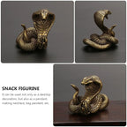 Pure Copper Ornaments Snake Figurine Creative Desktop Adornment Brass Statue Halloween Home Decor, top view - House Of Avana