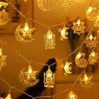 Copper String Lights Moon Star Design for Eid Decorations - House Of Avana